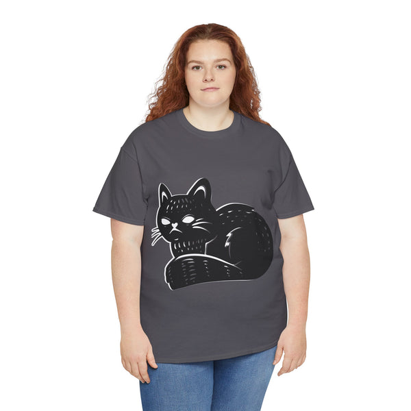 "Black Cat" Plus Size Women Heavy Cotton Tee T-Shirt