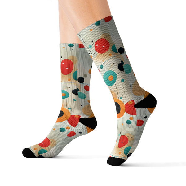Dynamic Polka Dots Sublimation Woman Socks