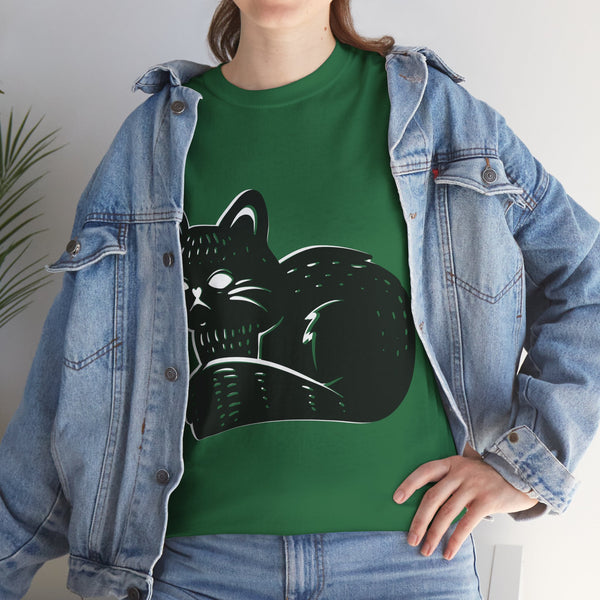 "Black Cat" Plus Size Women Heavy Cotton Tee T-Shirt