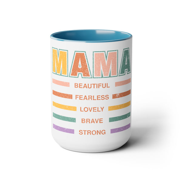 Mama Beautiful Mother's Day Two-Tone Coffee Mugs Cup, 15oz