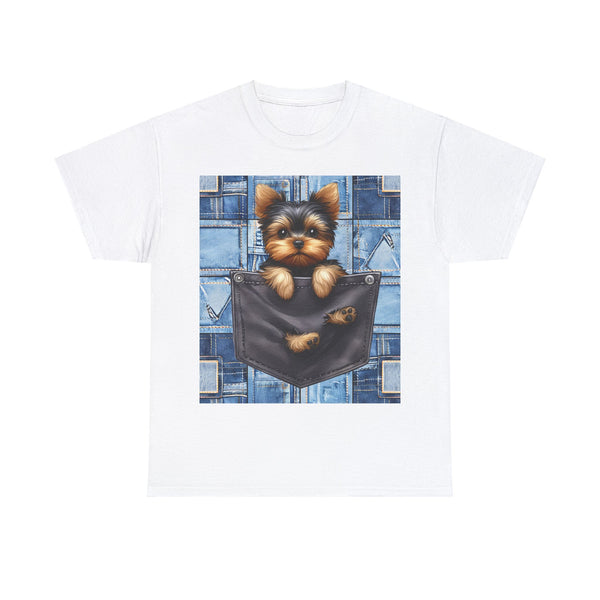 "Denim Dog Patch" Plus Size Women Heavy Cotton Tee T-shirt
