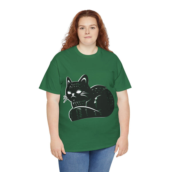 "Black Cat" Plus Size Women Heavy Cotton Tee T-Shirt