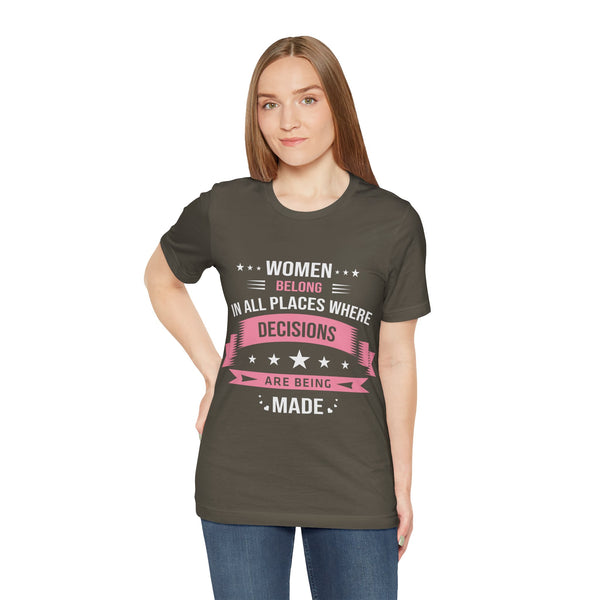 "Women Belong IN All Palaces Where Decisions Are Being Made" Plus Size Woman Jersey Short Sleeve Tee T-Shirt