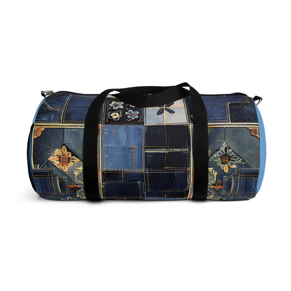 Denim Print Duffel Gym Bag