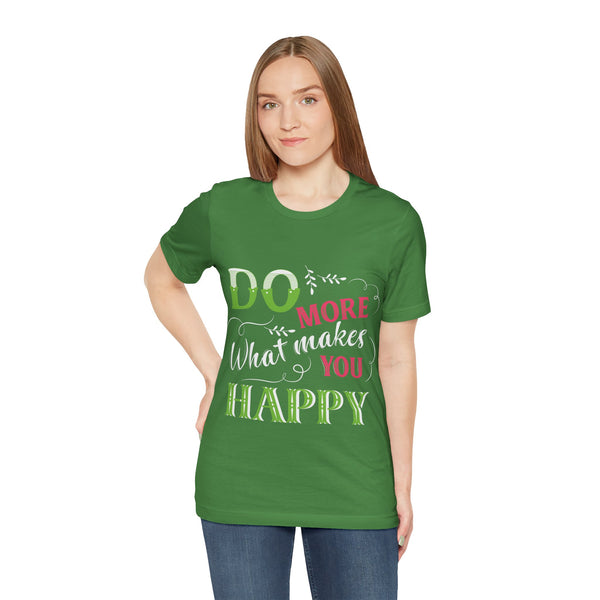 "Do More What Makes You Happy" Plus Size Woman Jersey Short Sleeve Tee T-Shirt