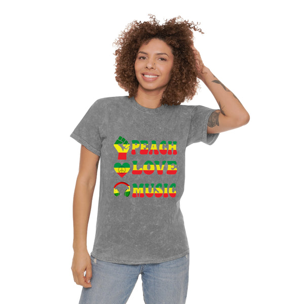 Peace Love and Music - Woman Mineral Wash T-Shirt