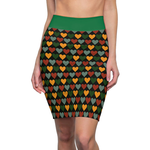 Hearts Women's Pencil Skirt