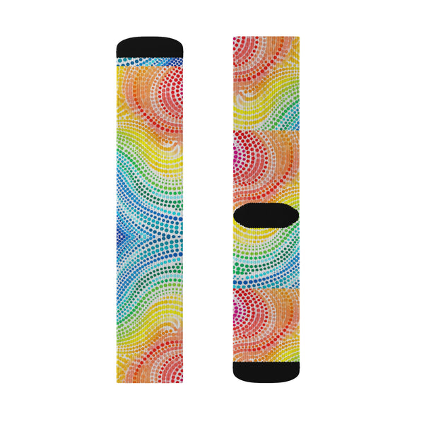 Rainbow Swirl Sublimation Woman Socks