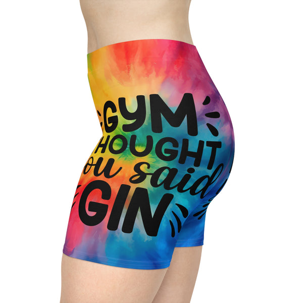 "Gym I Thought Your Said Gin" Women's Biker Shorts