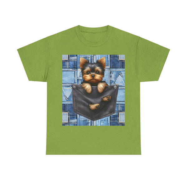 "Denim Dog Patch" Plus Size Women Heavy Cotton Tee T-shirt