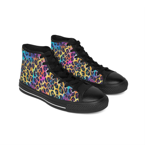 Holographic Cheetah Women's Classic Sneakers