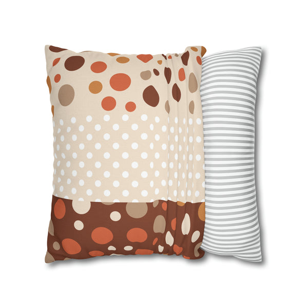 Warm Color Polka Dots Spun Polyester Square Throw Pillowcase