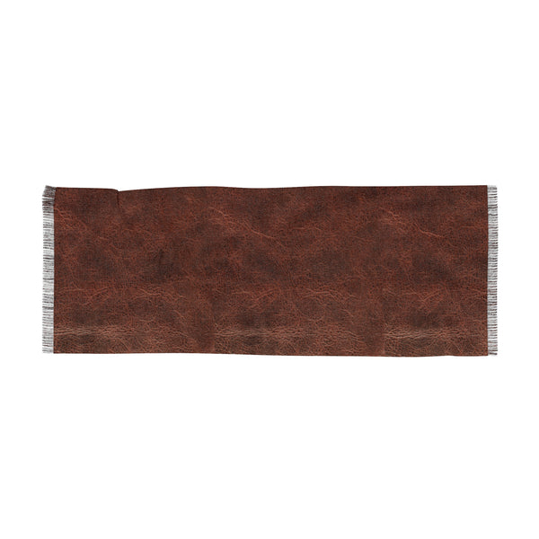 Faux Brown Leather Light Woman Scarf