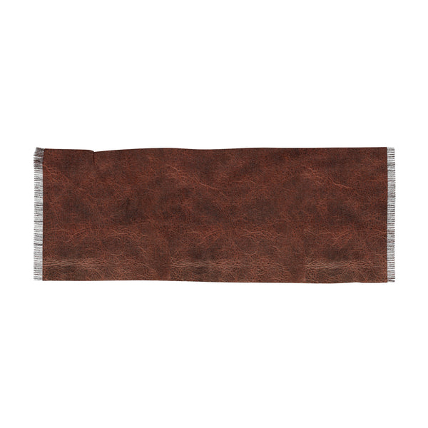 Faux Brown Leather Light Woman Scarf