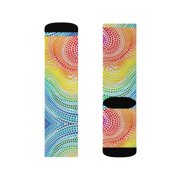 Rainbow Swirl Sublimation Woman Socks