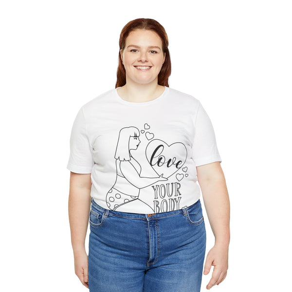 Body Positive Plus Size Woman Jersey Short Sleeve Tee T-Shirt