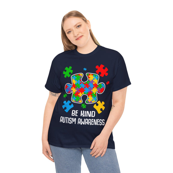 Autism Awareness "Be Kind" Plus Size Women Heavy Cotton Tee