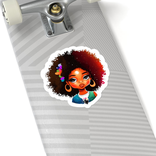 Afro-haired Girl Kiss-Cut Stickers