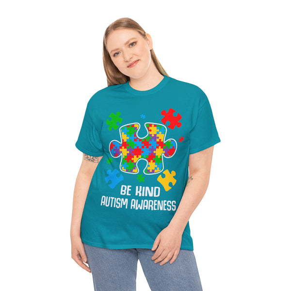 Autism Awareness "Be Kind" Plus Size Women Heavy Cotton Tee