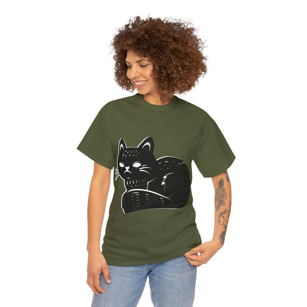 "Black Cat" Plus Size Women Heavy Cotton Tee T-Shirt