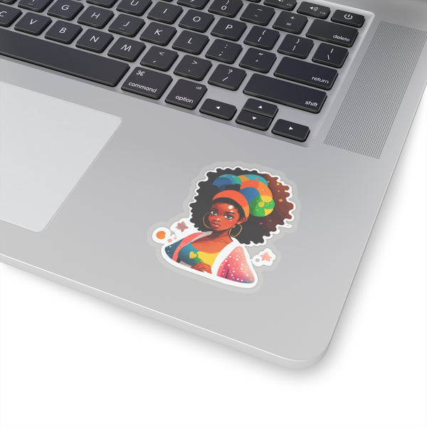 Colorful Afro-Futuristic Woman Kiss-Cut Stickers