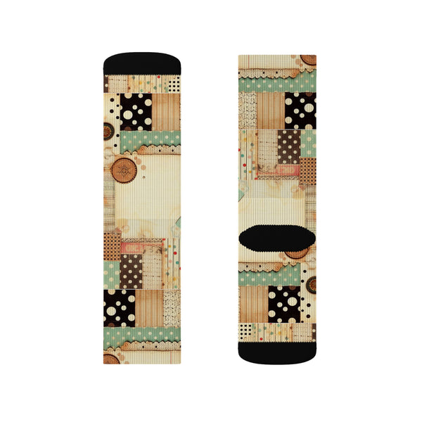Vintage Polka Dots Sublimation Woman Socks
