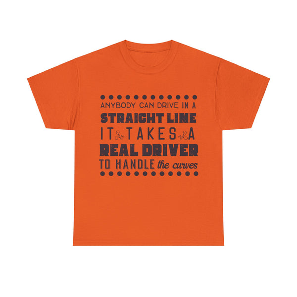 Anyone can Drive, Not handle Curves Plus Size Women Heavy Cotton Tee
