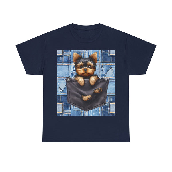"Denim Dog Patch" Plus Size Women Heavy Cotton Tee T-shirt