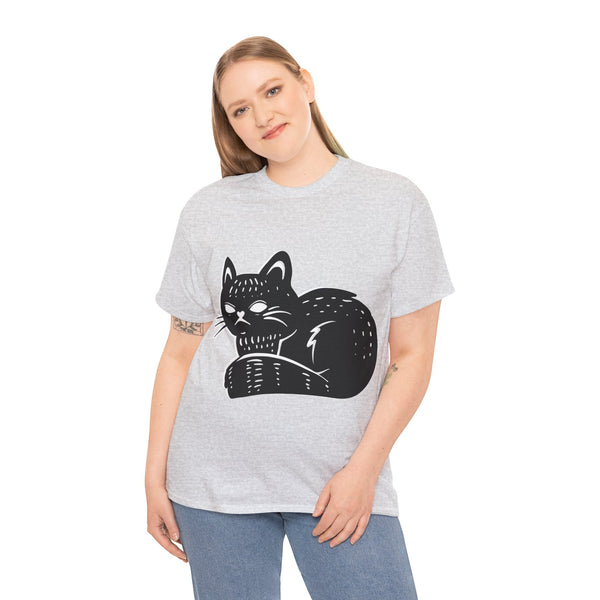 "Black Cat" Plus Size Women Heavy Cotton Tee T-Shirt