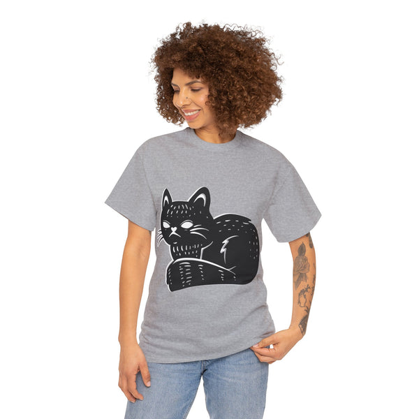 "Black Cat" Plus Size Women Heavy Cotton Tee T-Shirt