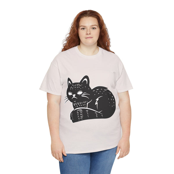 "Black Cat" Plus Size Women Heavy Cotton Tee T-Shirt