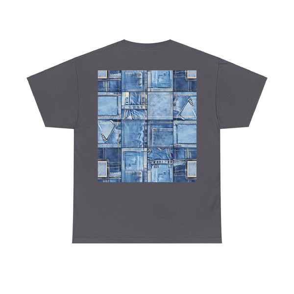 "Denim Dog Patch" Plus Size Women Heavy Cotton Tee T-shirt