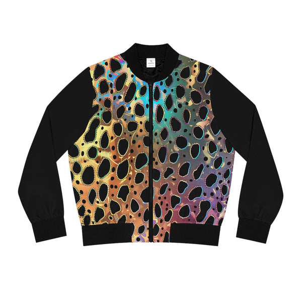Leopard Gold Women's Bomber Jacket