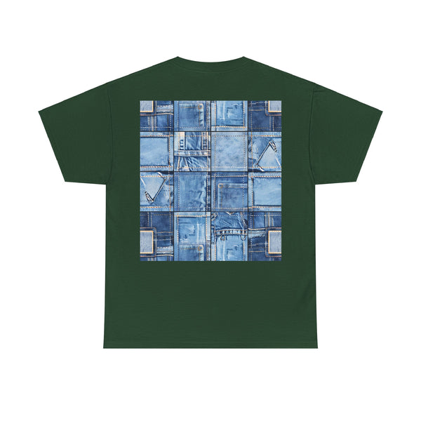 "Denim Dog Patch" Plus Size Women Heavy Cotton Tee T-shirt
