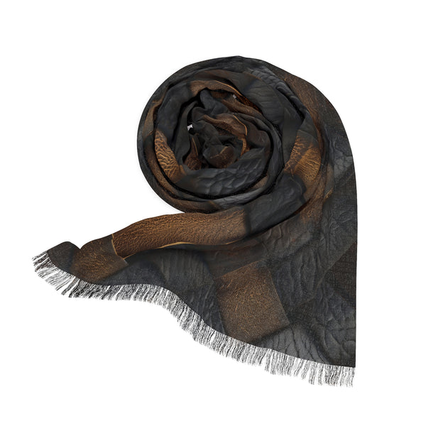 Plate Faux Leather Print Light Woman Scarf