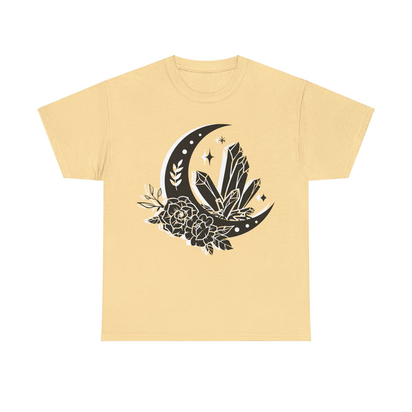 "Crystal, Flowers & Moon" Plus Size Women Heavy Cotton Tee T-shirt