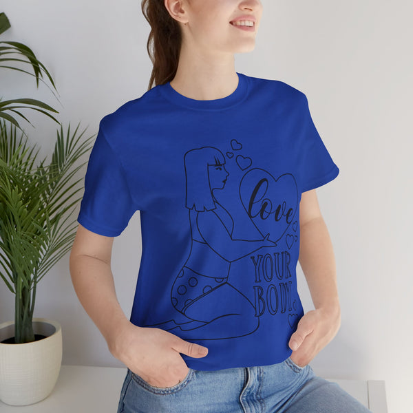 Body Positive Plus Size Woman Jersey Short Sleeve Tee T-Shirt