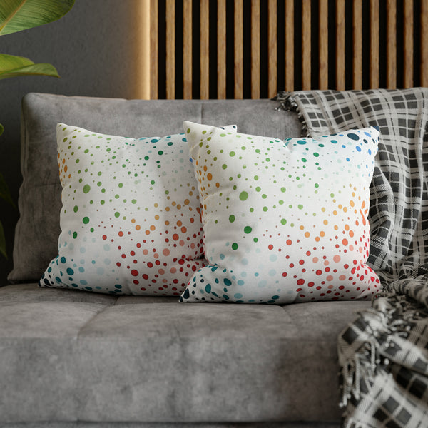 White Polka Dots Spun Polyester Square Pillowcase