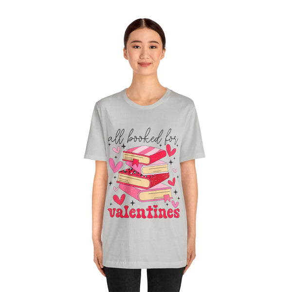 "All books for Valentines"- Woman's Jersey Short Sleeve Tee