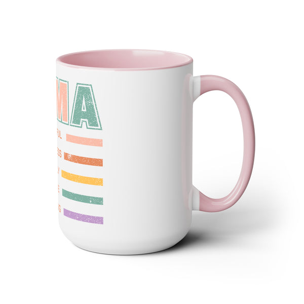 Mama Beautiful Mother's Day Two-Tone Coffee Mugs Cup, 15oz