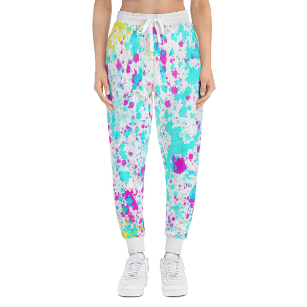 White Paint Splash Athletic Woman Joggers