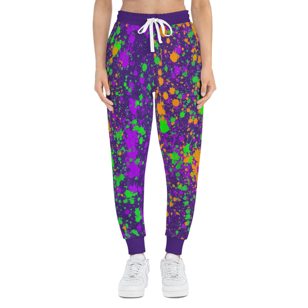 Purple Splash Athletic Woman Joggers