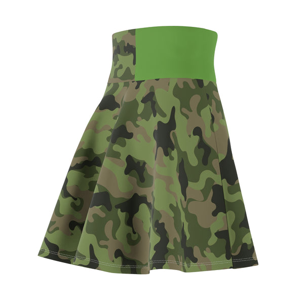 Army Camo Green Women's Skater Skirt