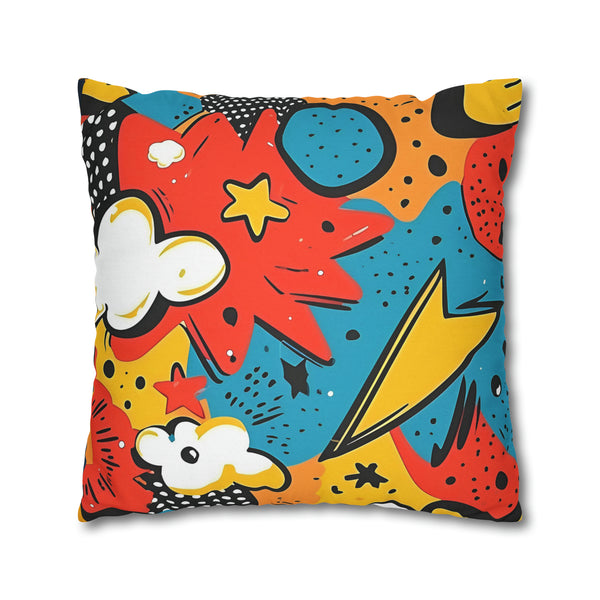 Cartoon Spun Polyester Square Pillowcase