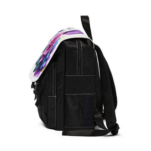 Beautiful Butterfly Resting Woman Casual Shoulder Backpack