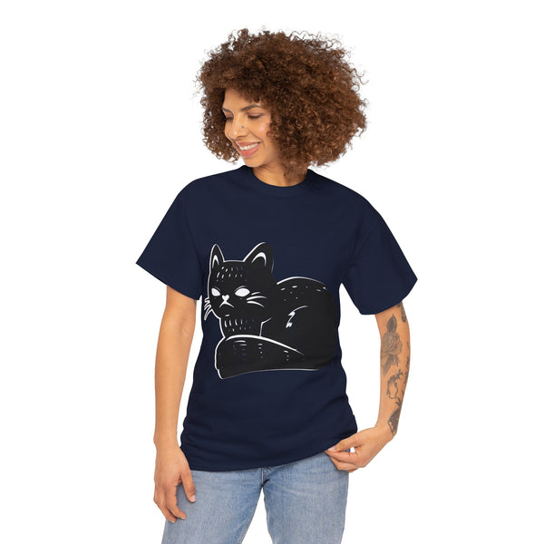 "Black Cat" Plus Size Women Heavy Cotton Tee T-Shirt