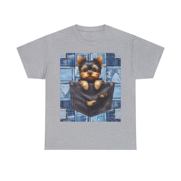 "Denim Dog Patch" Plus Size Women Heavy Cotton Tee T-shirt