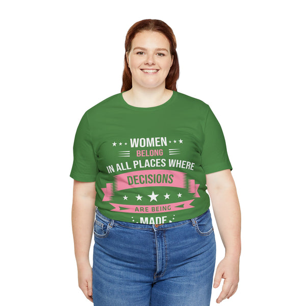 "Women Belong IN All Palaces Where Decisions Are Being Made" Plus Size Woman Jersey Short Sleeve Tee T-Shirt