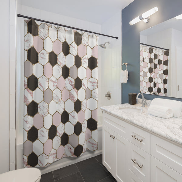 Marble Dot Pattern Shower Curtains