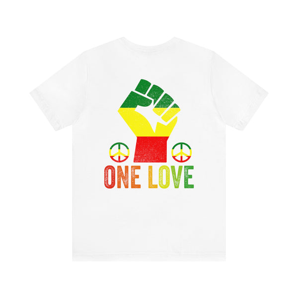 One Love T-Shirt - Spread Peace and Unity in Style - Woman's Jersey Short Sleeve Tee
